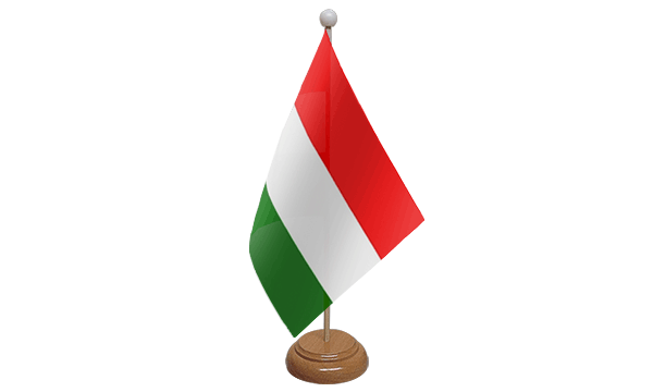 Hungary Small Flag with Wooden Stand